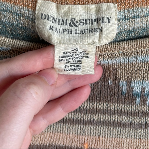 Demin & Supply Ralph Lauren fringe sweater womens size Large - Picture 2 of 7